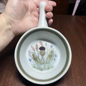 Vtg Buchan Portobello Scotland Thistle Stoneware Handled Soup Bowl Ramekin *FLAW